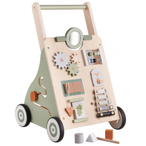 Haus Projekt Woodland Wooden Baby Walker, Activity Cart for Babies & Toddlers with Sensory Toys