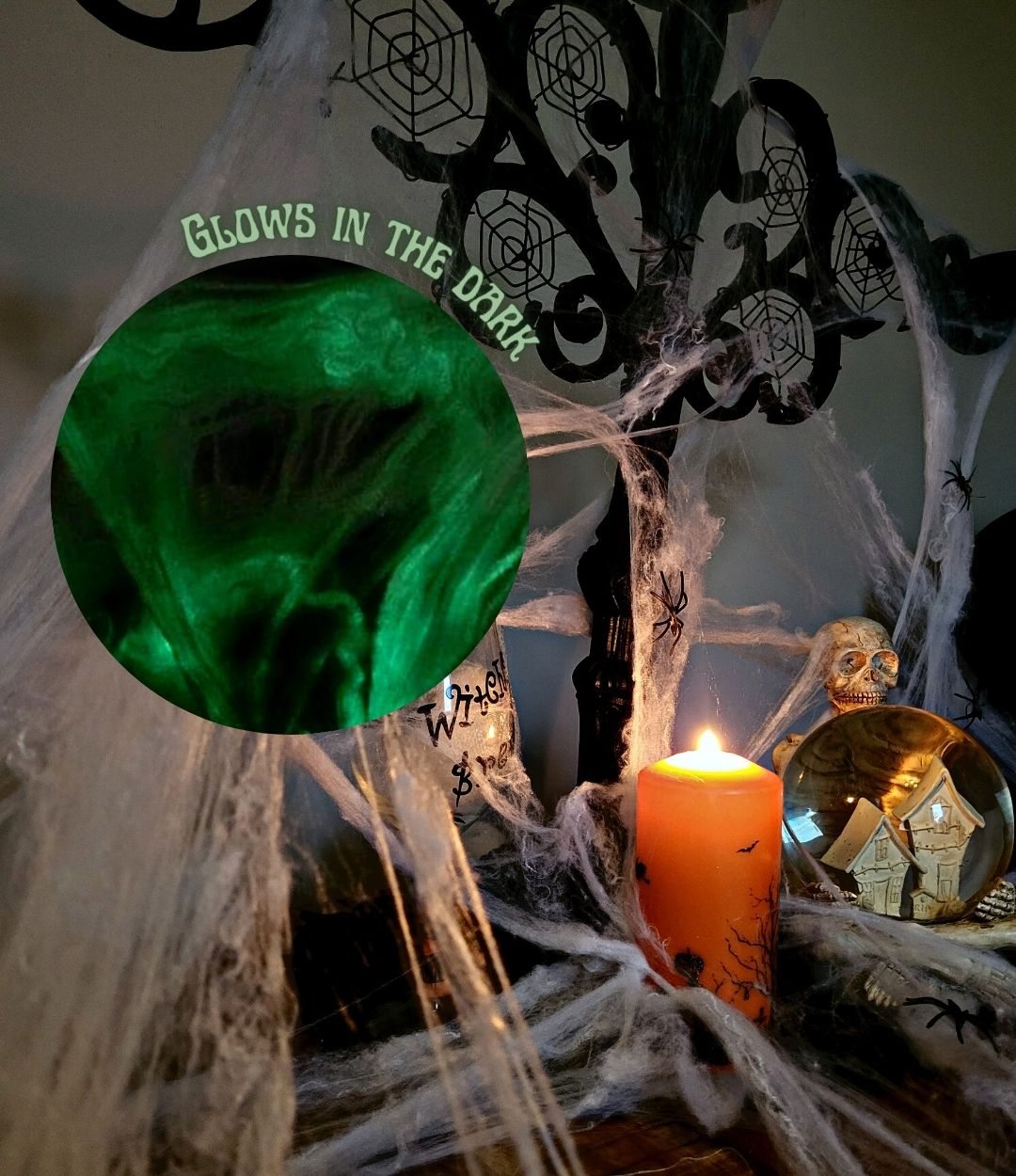 Haus Projekt 100g Halloween Spider Web Glow in the Dark Decoration with 30 Fake Spiders