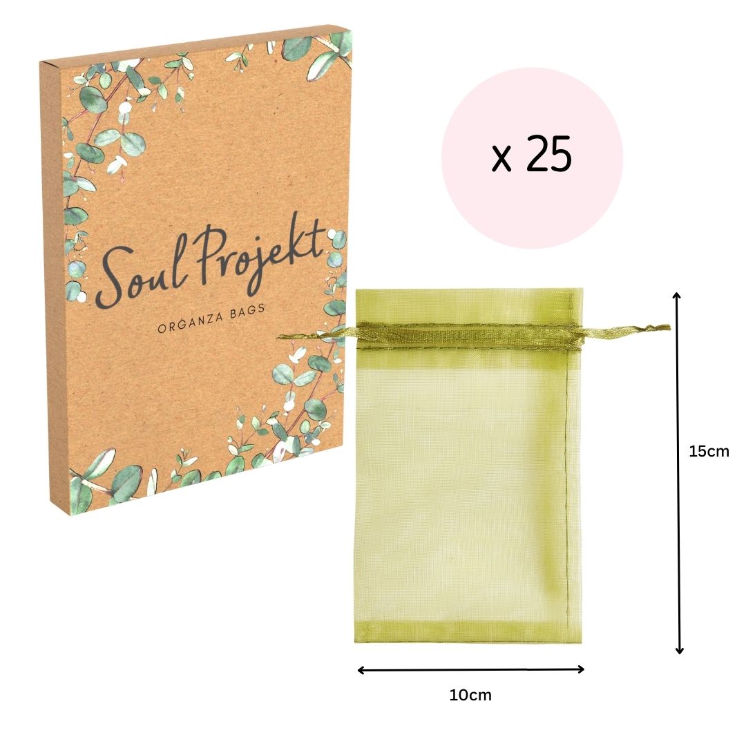 Soul Projekt 25pcs Organza Gift Bags, 10x15cm