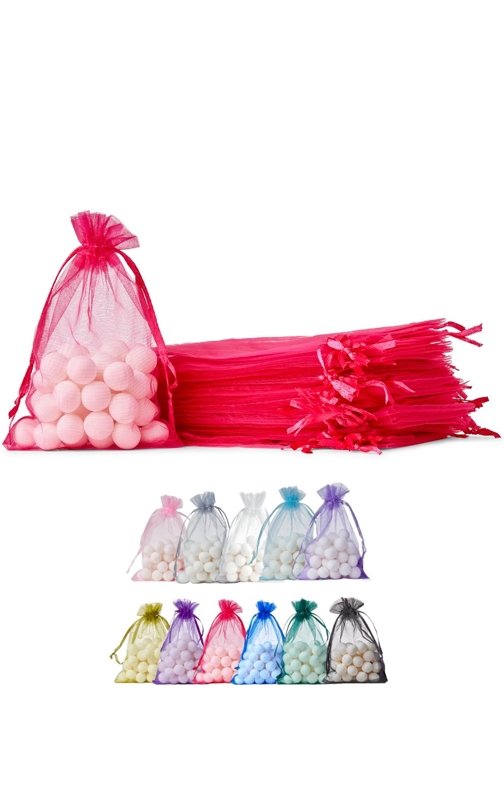 Soul Projekt 50pcs Organza Gift Bags, 10x15cm