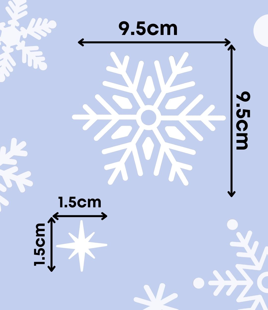 Haus Projekt 184 White Christmas Window Stickers, 5x A4 sheets, Reusable Christmas Window Decorations