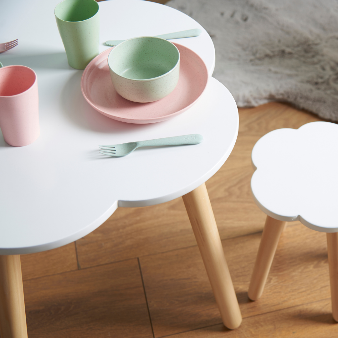 Haus Projekt Cloud Table and Two Stools Set (age 3-8)