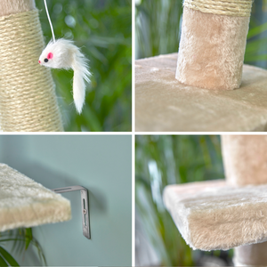 RuneSol Floor to Ceiling Plush Cat Tree 240-288cm