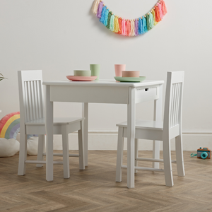 Haus Projekt Kids 3 Piece Play/Activity White Table and Chair Set (age 3-8)