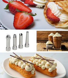 RuneSol 4 x Stainless Steel Whipped Cream Dispenser Tips