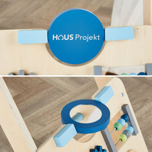 Haus Projekt Dino Wooden Baby Walker, Activity Cart for Babies & Toddlers with Sensory Toys