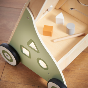 Haus Projekt Woodland Wooden Baby Walker, Activity Cart for Babies & Toddlers with Sensory Toys