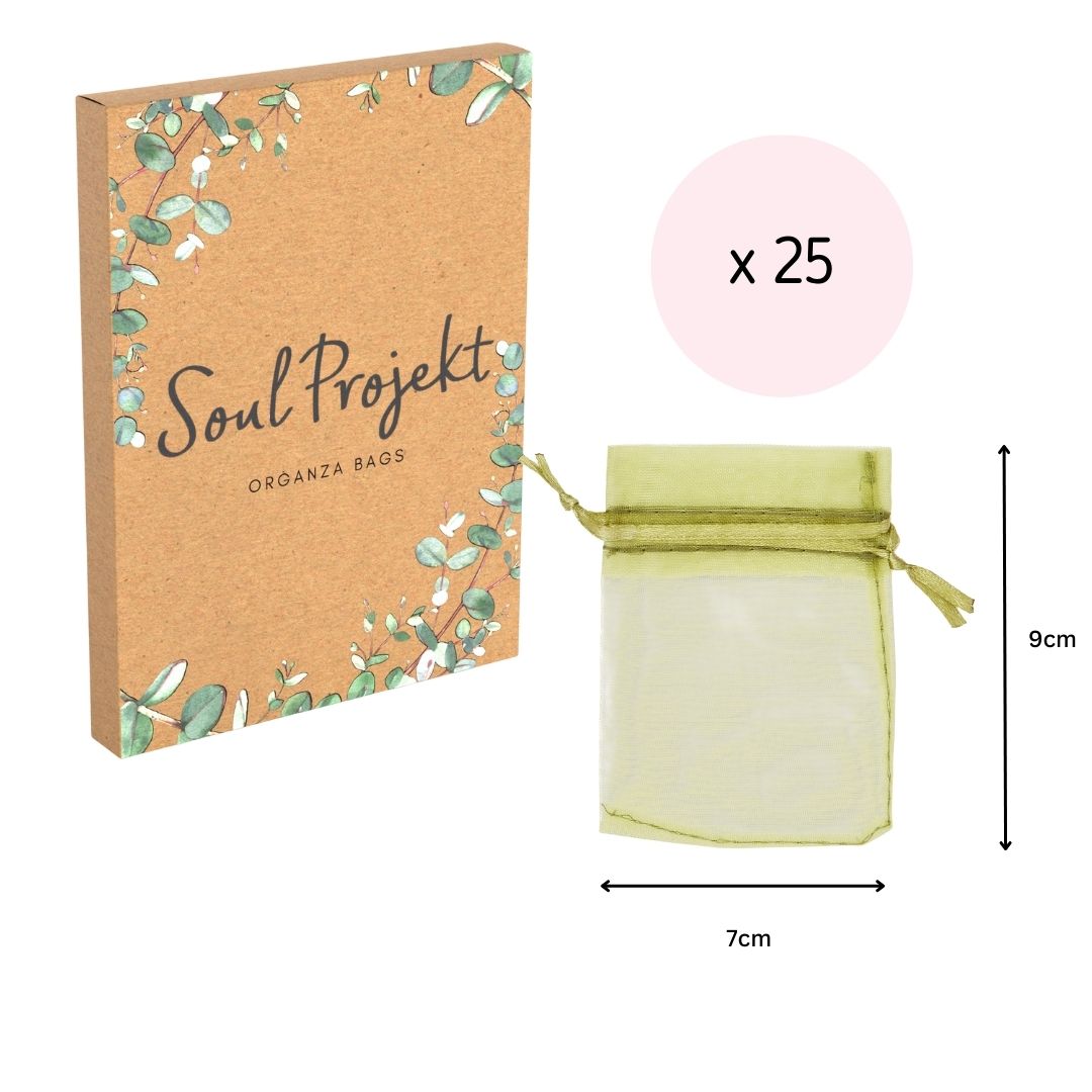 Soul Projekt 25pcs Organza Gift Bags, 7x9cm