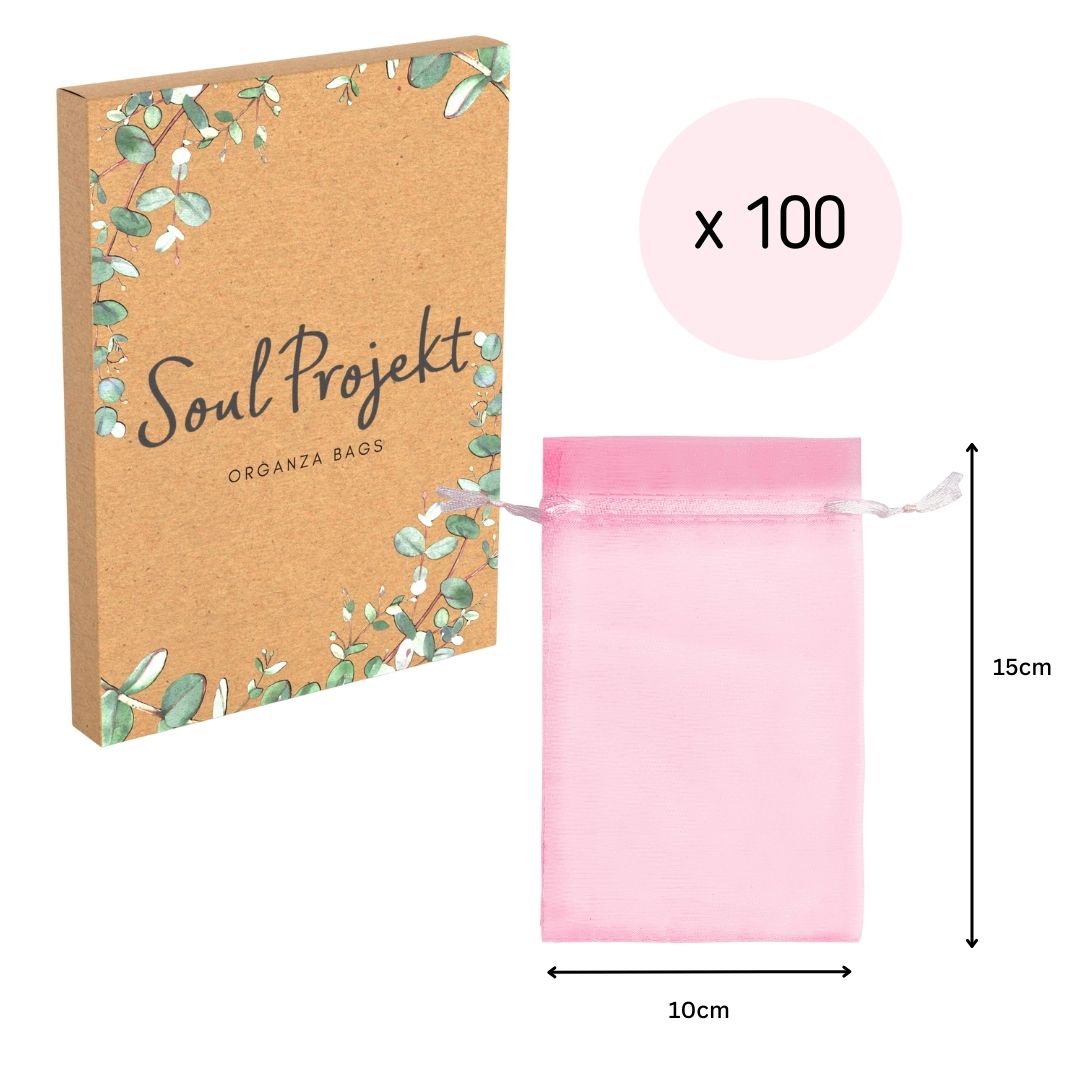 Soul Projekt 100pcs Organza Gift Bags, 10x15cm