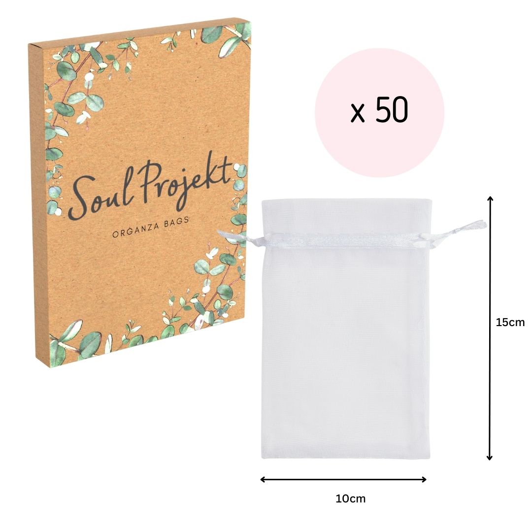 Soul Projekt 50pcs Organza Gift Bags, 10x15cm