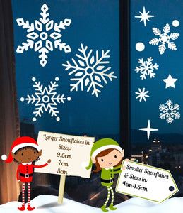 Haus Projekt 184 White Christmas Window Stickers, 5x A4 sheets, Reusable Christmas Window Decorations