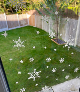 Haus Projekt 184 White Christmas Window Stickers, 5x A4 sheets, Reusable Christmas Window Decorations