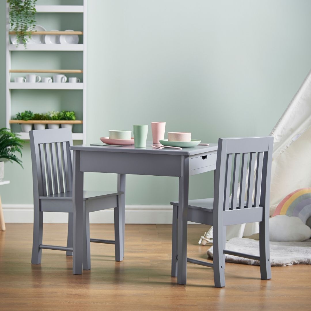 Haus Projekt Kids 3 Piece Play/Activity Grey Table and Chair Set (age