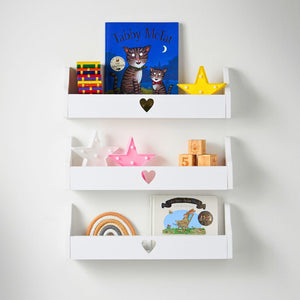 Haus Projekt Children’s White Heart Floating Wall Shelf, 50W x 10D x 16H (cm)