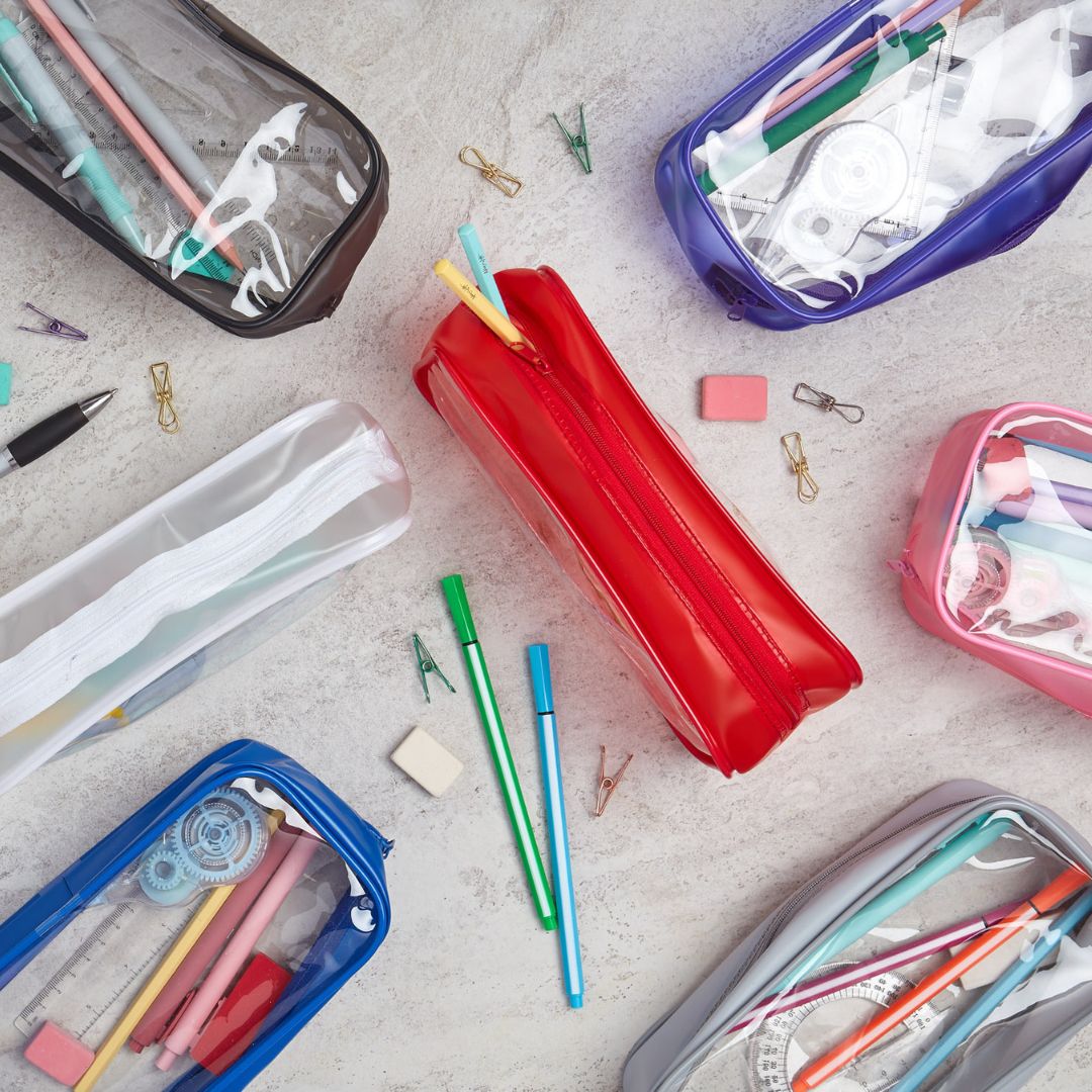 Soul Projekt Large Clear Rounded PENCIL CASE, Make Up Bag and