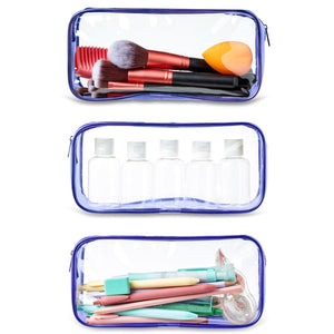 Soul Projekt Large Clear Rounded PENCIL CASE, Make Up Bag and Travel Organizer Pouch (22 x 10.5 x 6.5cm)