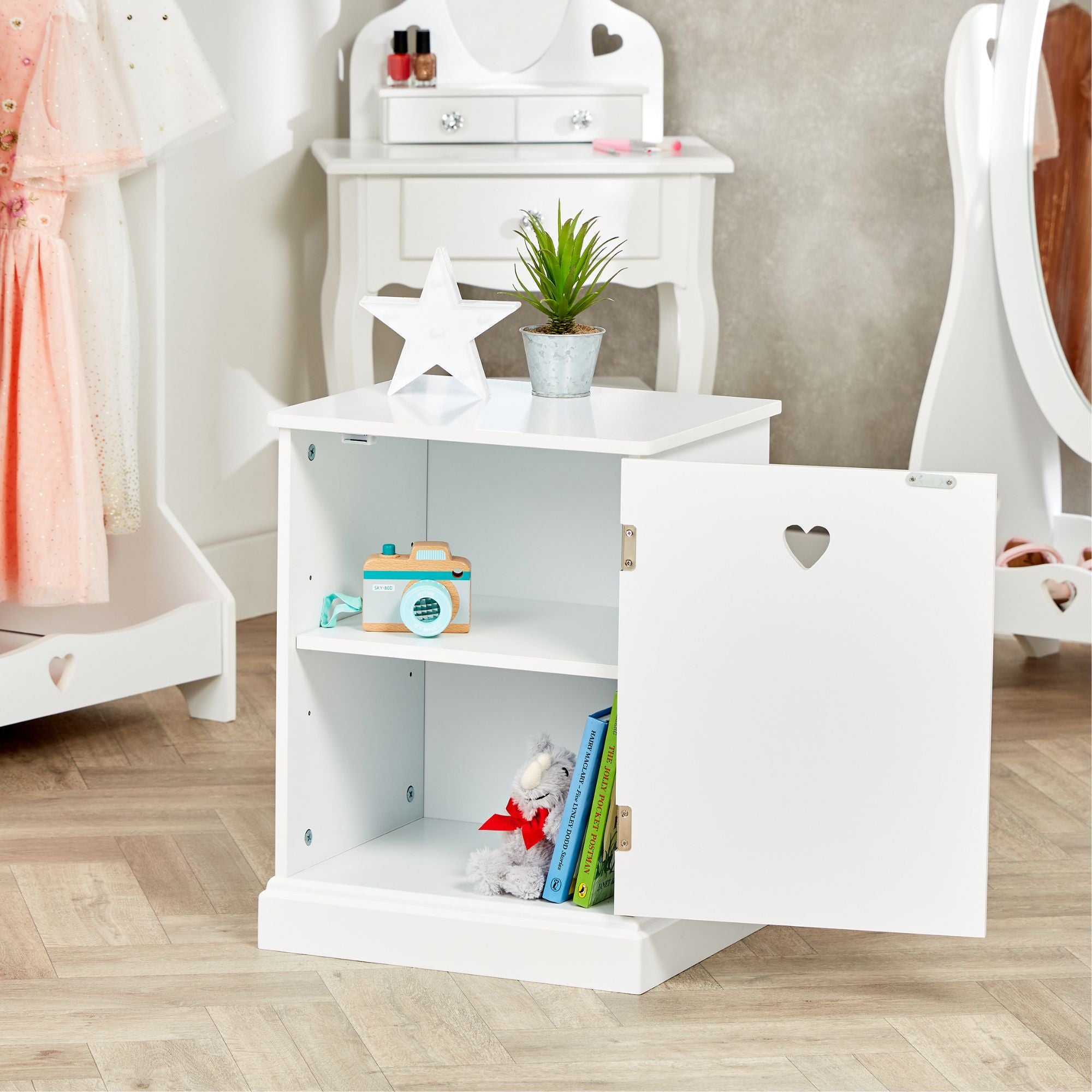 Haus Projekt Kids Bedside Table, 50x33x39cm, Girls Small White