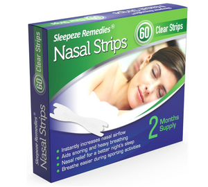 Sleepeze Remedies x60 Clear Large Nasal Strips, Anti Snoring Breathing Aids