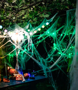 Haus Projekt 100g Halloween Spider Web Glow in the Dark Decoration with 30 Fake Spiders