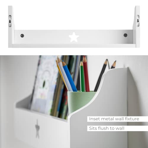 Haus Projekt Children’s White Star Floating Wall Shelf, 50W x 10D x 16H (cm)