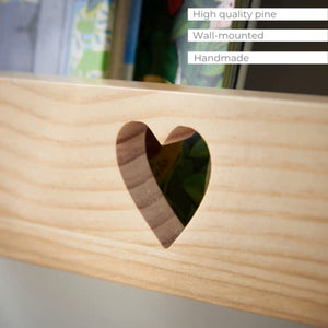 Haus Projekt Children’s Pine Heart Floating Wall Shelf, 50W x 10D x 16H (cm)
