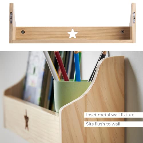 Haus Projekt Children’s Pine Star Floating Wall Shelf, 50W x 10D x 16H (cm)