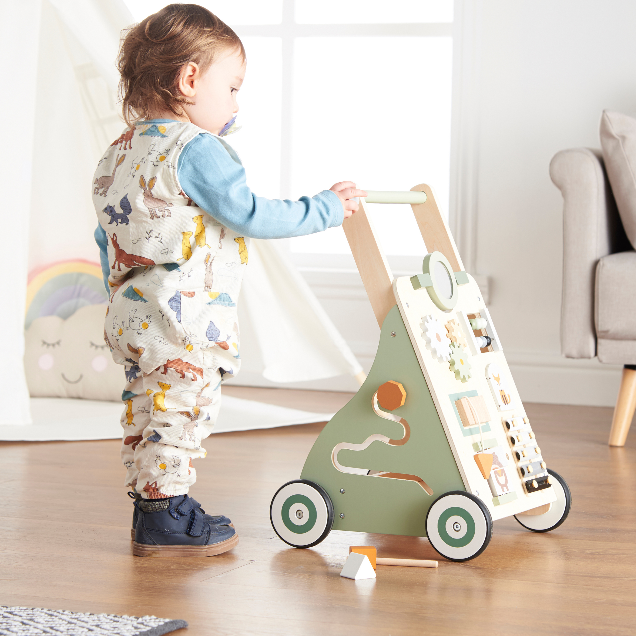Haus Projekt Woodland Wooden Baby Walker Activity Cart for Babies