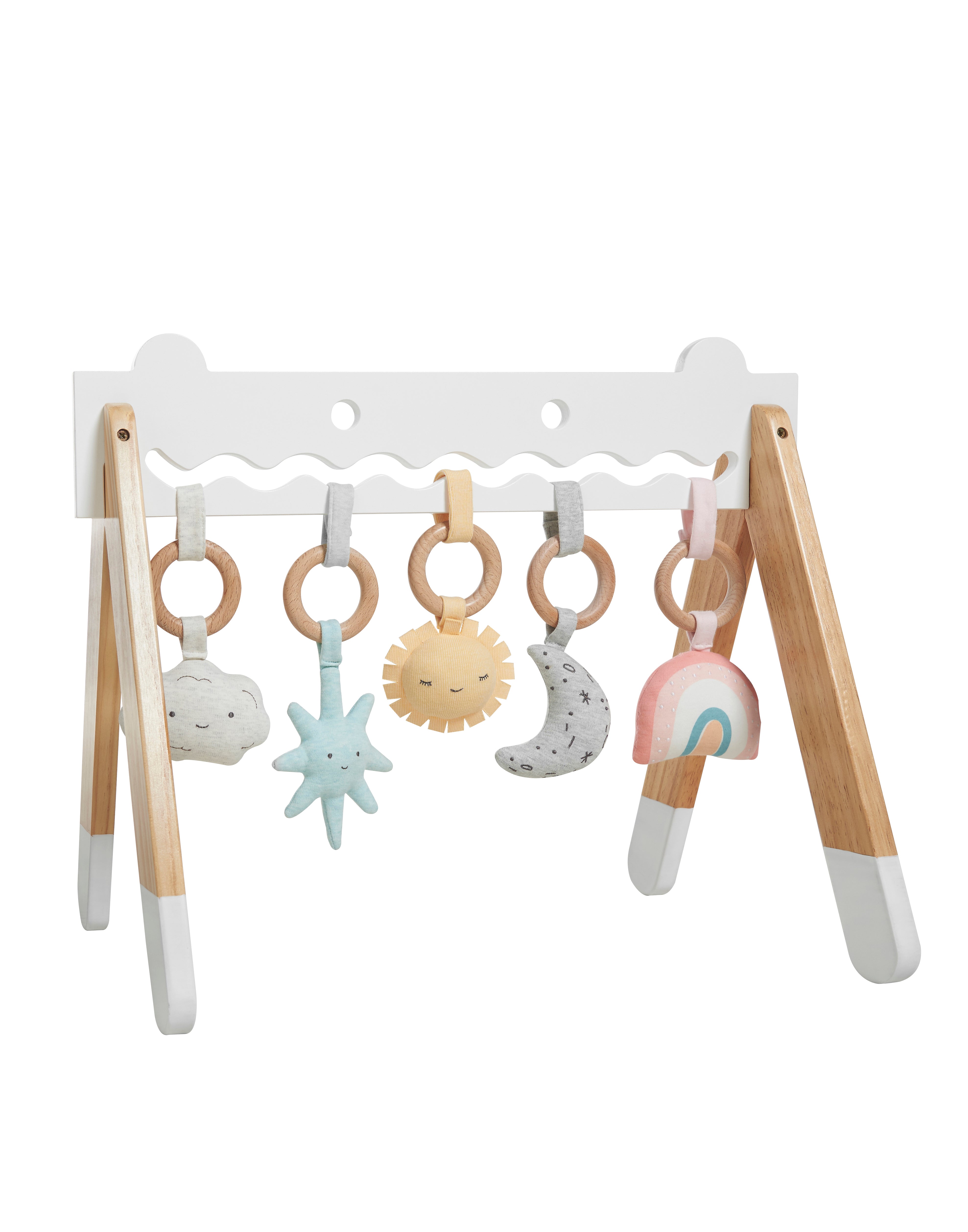 Haus Projekt Wooden Activity Baby Gym with 5 Wood & Plush Toys
