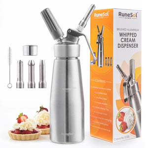 RuneSol Premium Aluminium Whipped Cream Dispenser
