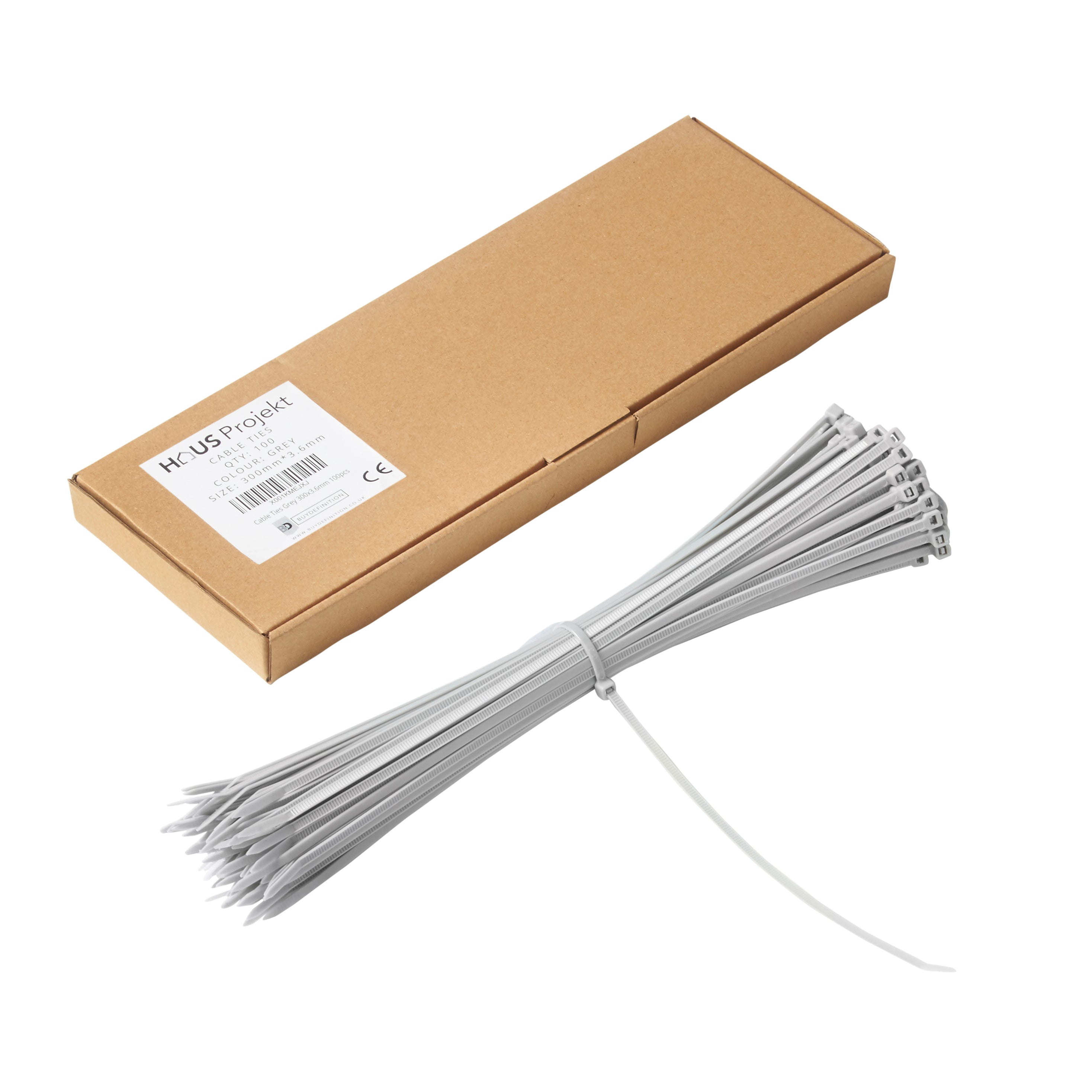 Haus Projekt 300x3.6mm Small Cable Ties, 100pcs Premium Industrial Zip Ties