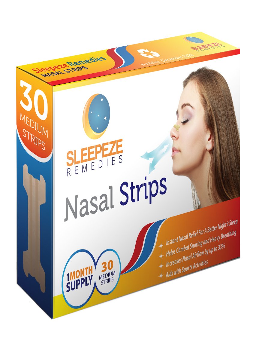 Sleepeze Remedies x30 Medium Nasal Strips, Anti Snoring Breathing Aids pic